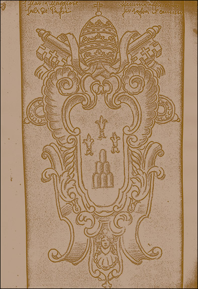 Bozzetto dello stemma di Paolo VI per la Sala dei Papi di Santa Maria Maggiore di Roma.