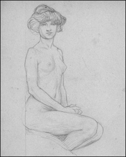 Nudo femminile - Disegno a matita di Antonio Rosa.