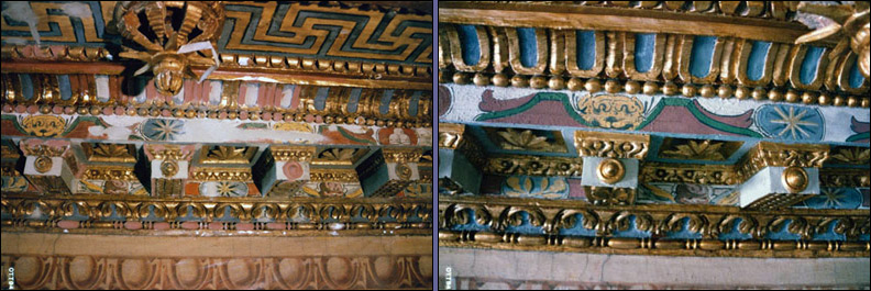 Restauri - Restauro delle decorazioni e dorature del soffitto della Sala della Conciliazione del Palazzo Lateranense di Roma. Ditta Rosa (Restauratori e Decoratori).