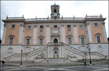 Restauri del Palazzo Senatorio (Campidoglio) a seguito dell’attentato dinamitardo del 13 maggio 1979 - Roma. Restauri eseguiti dalla ditta Pietro Rosa (Restauri e decorazioni).