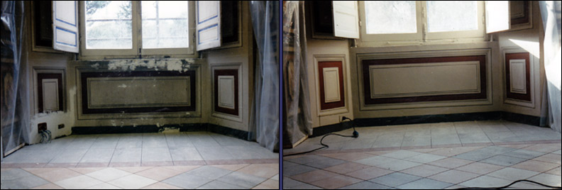 Restauri di finte cornici di sottofinestre decorate a vernice - Musei Vaticani - Pietro Rosa (Decoratore e Restauratore)
