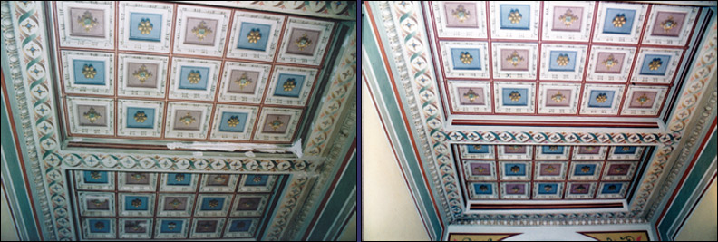 Restauri di soffitti in legno decorati a tempera - Biblioteca Apostolica - Vaticano.