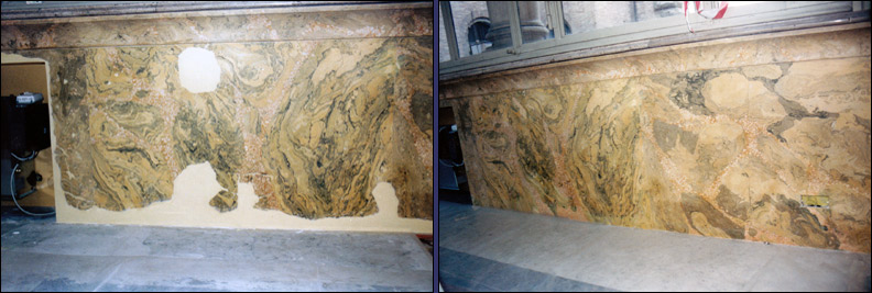 Restauri marmoridea - Restauri della marmoridea del corridoio del piano terra del Palazzo del Governatorato in Vaticano.