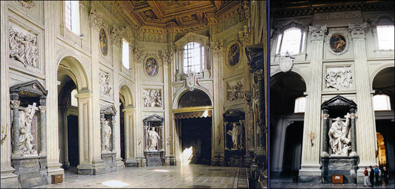 Restauri opere d' arte - Restauro  delle pareti della navata centrale della Basilica di San Giovanni in Laterano a Roma.