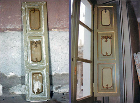 Restauro di decorazioni di scudi di finestre (APSA Sezione Straordinaria - Vaticano) - Restauri eseguiti da Pietro Rosa.