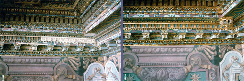 Restauro del soffitto ligneo della Sala della Conciliazione del Palazzo Lateranense di Roma a seguito dell attentato con autobomba del 28-07-1993. – Restauri ditta Pietro Rosa