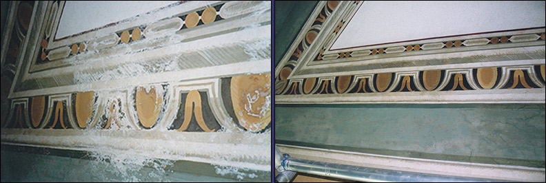 Restauro di soffitto a volta decorato - APSA in Vaticano.