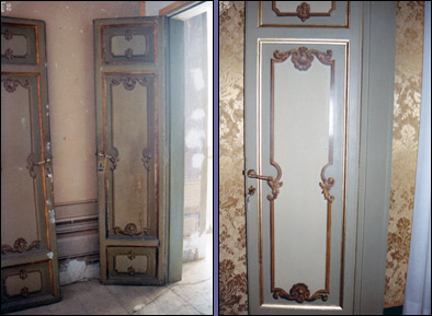 Restauro delle porte in legno decorate ad olio e restauro delle dorature. A.P.S.A. Sezione Straordinaria - Vaticano - Pietro Rosa.